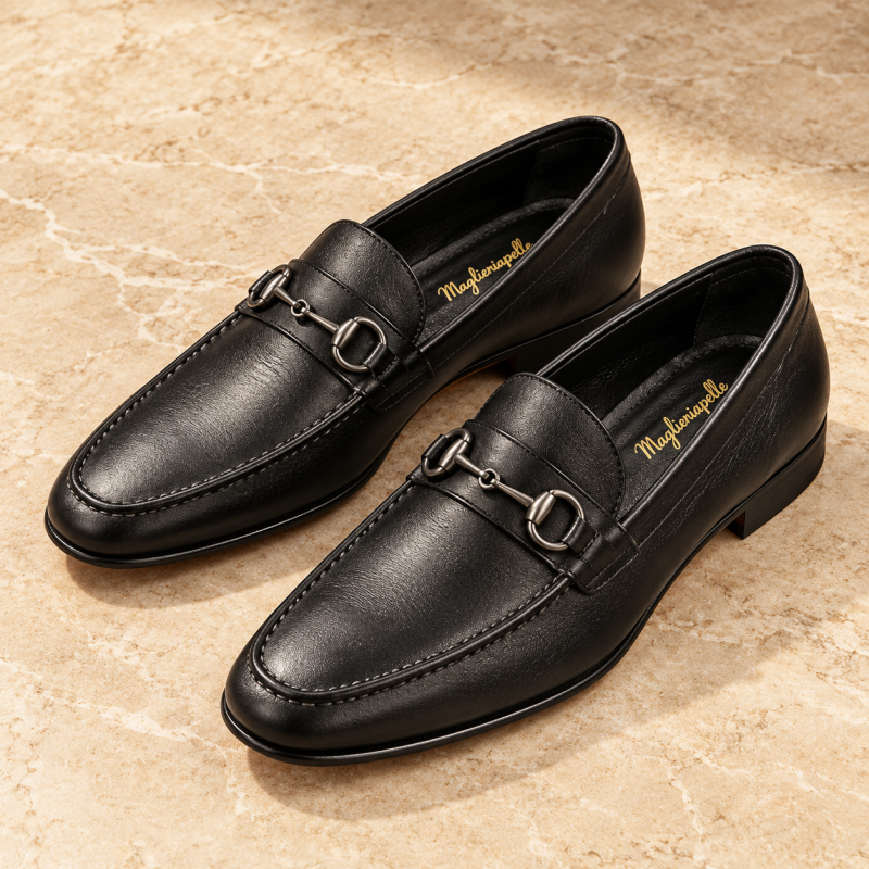 Maglieriapelle Black Leather Horsebit Loafers